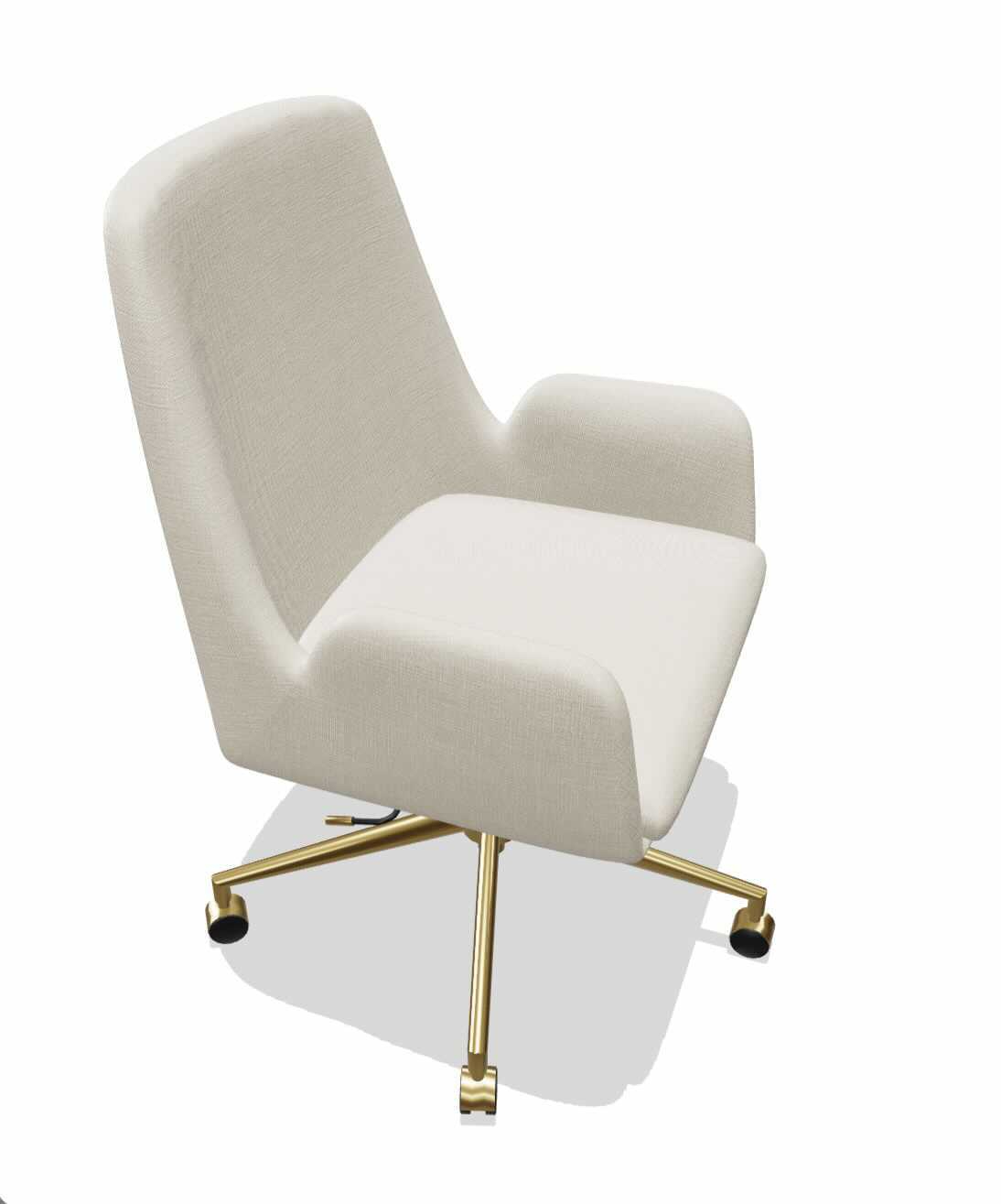 Union & Scale™ MidMod Fabric Manager Chair, Cream Office Neutral